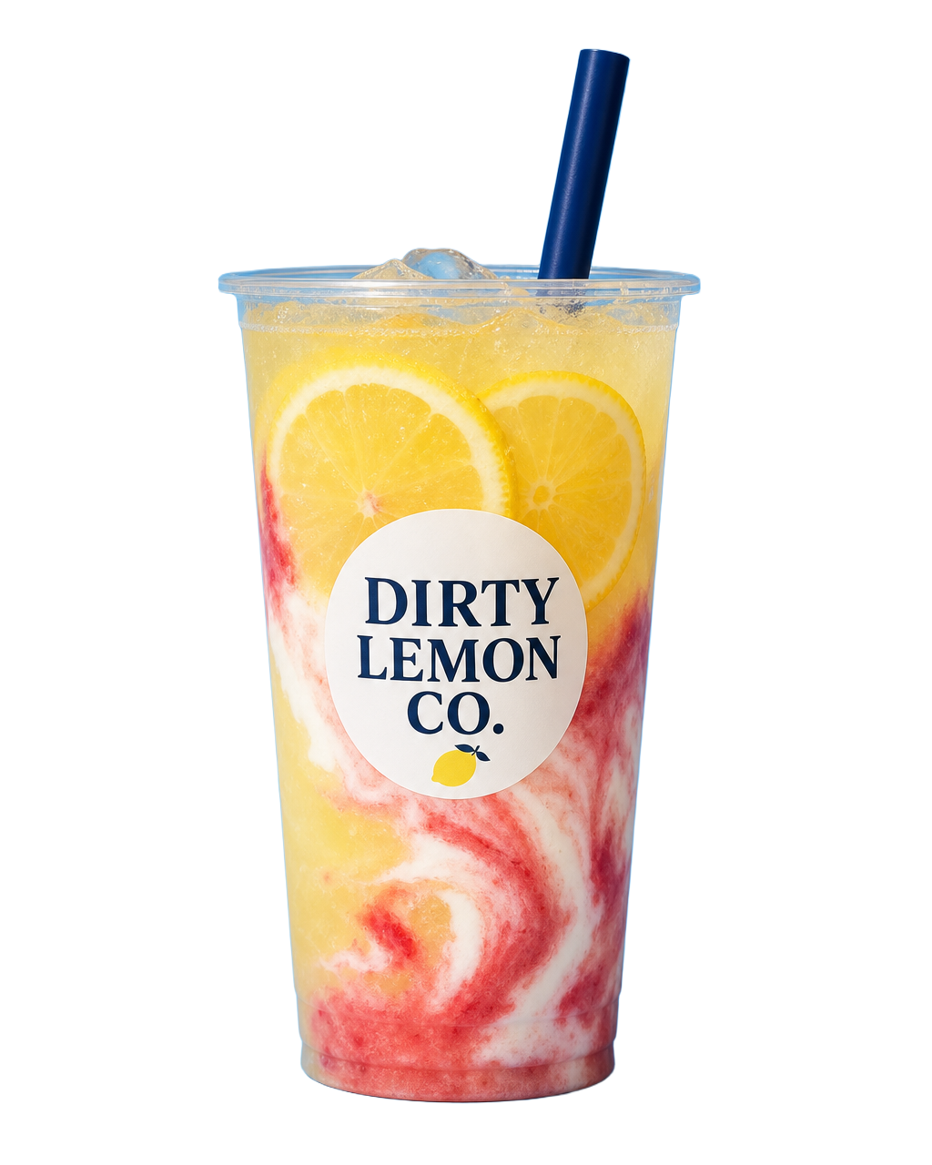 Classic lemonade in a Dirty Lemon Co. 32oz cup